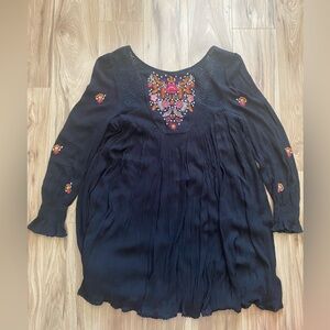Free People Mohave Embroidered Mini Dress Size Large